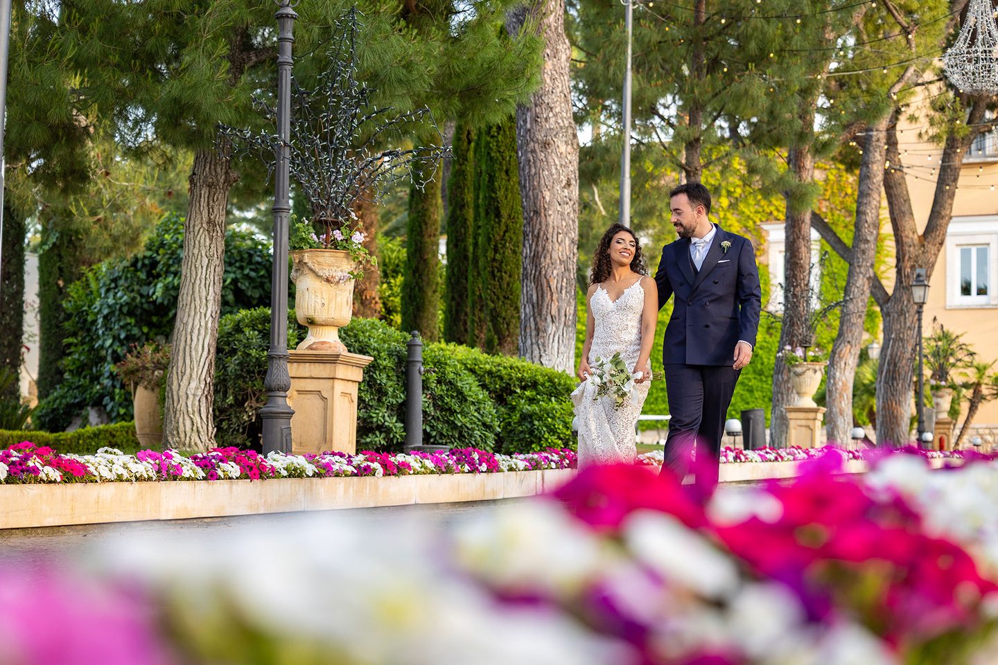 Gli sposi giardino fiori villa comunale